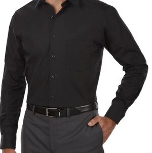 Van Heusen Black  Men's Big Fit  Wrinkle Free Dress Shirt Size 18 1/2